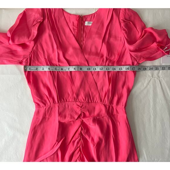 New Amanda Uprichard Sheena Silk Mini Dress in Pink Women's Size M - Picture 7 of 8